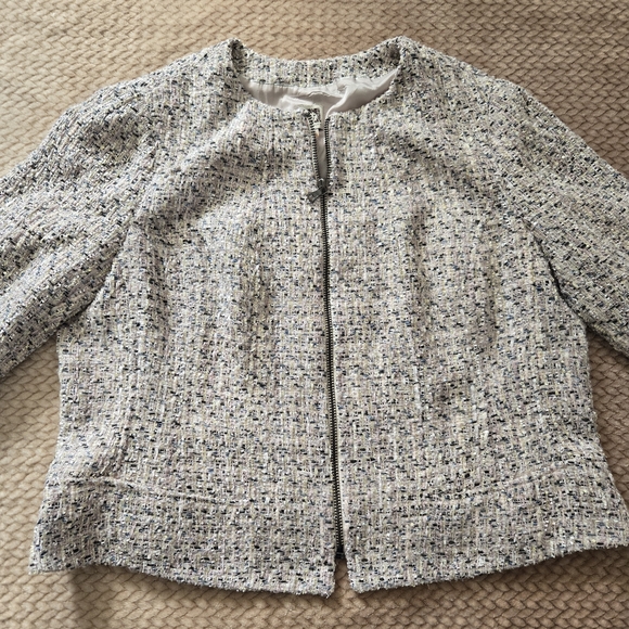 Ann Klein Women's Tweed Blazer Size 20W Work, Casual Light Sparkle - Picture 6 of 13